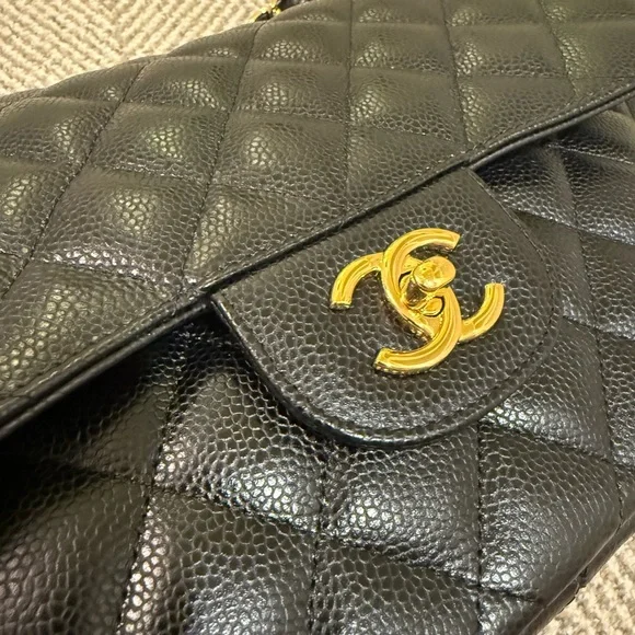 Sold Chanel Classic Black Caviar Jumbo with GHW - Picture 8 of 13